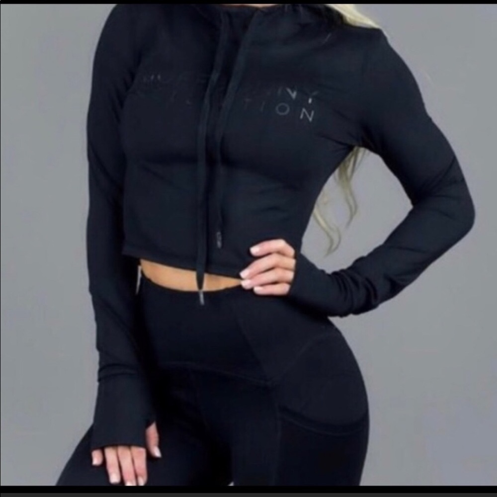BuffBunny cropped black hoodie